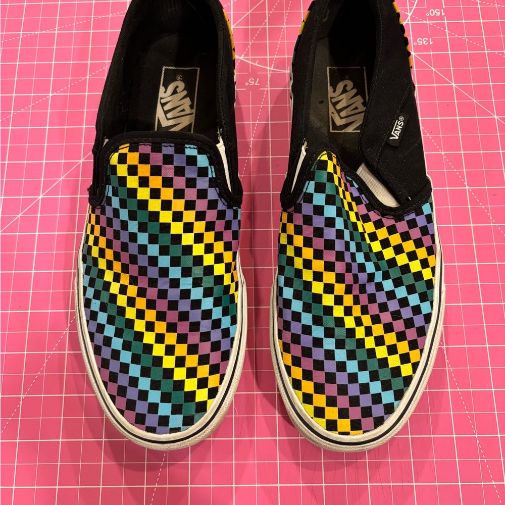 Vans Colorful Checkered Slip-On Sneakers